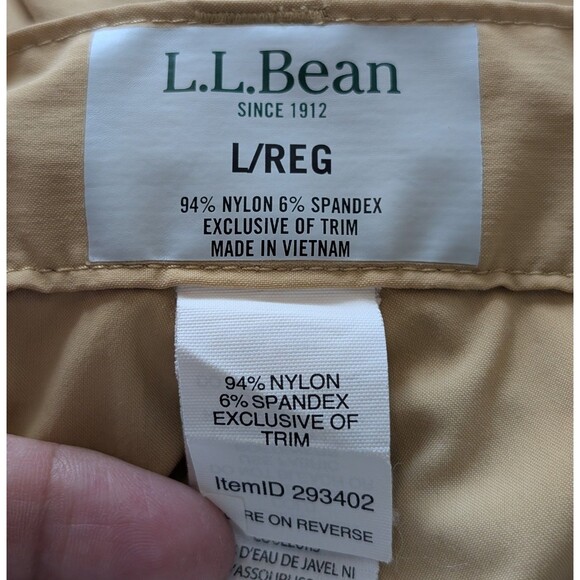 LL Bean Zip Off Pants Size L Beige Nylon Cargo Convertible Hiking Gorpcore - Picture 3 of 12